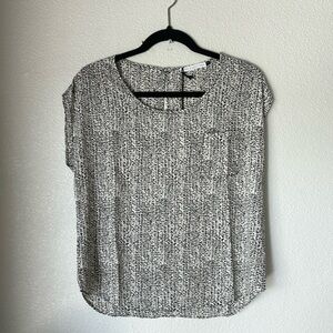 Three Eighty Two Owen Pocketed Tee Small Black and White